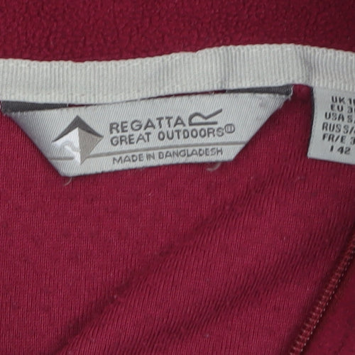 Regatta Great Outdoors Women's Red 1/2 Zip Fleece Sweatshirt UK 10