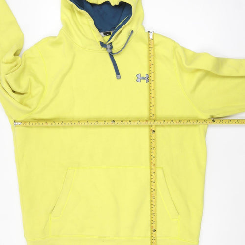Under Armour Men’s Yellow Pullover Hoodie Size L Fleece Sweatshirt