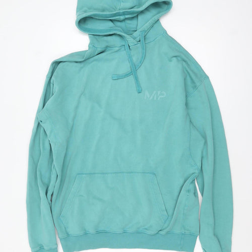 MP Men's Green Pullover Hoodie L Regular Fit Fleece Sweatshirt