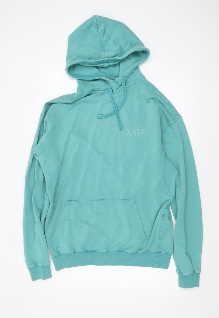 MP Men's Green Pullover Hoodie L Regular Fit Fleece Sweatshirt