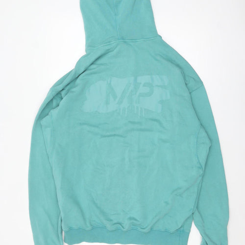 MP Men's Green Pullover Hoodie L Regular Fit Fleece Sweatshirt