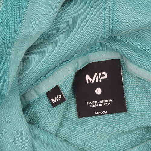 MP Men's Green Pullover Hoodie L Regular Fit Fleece Sweatshirt