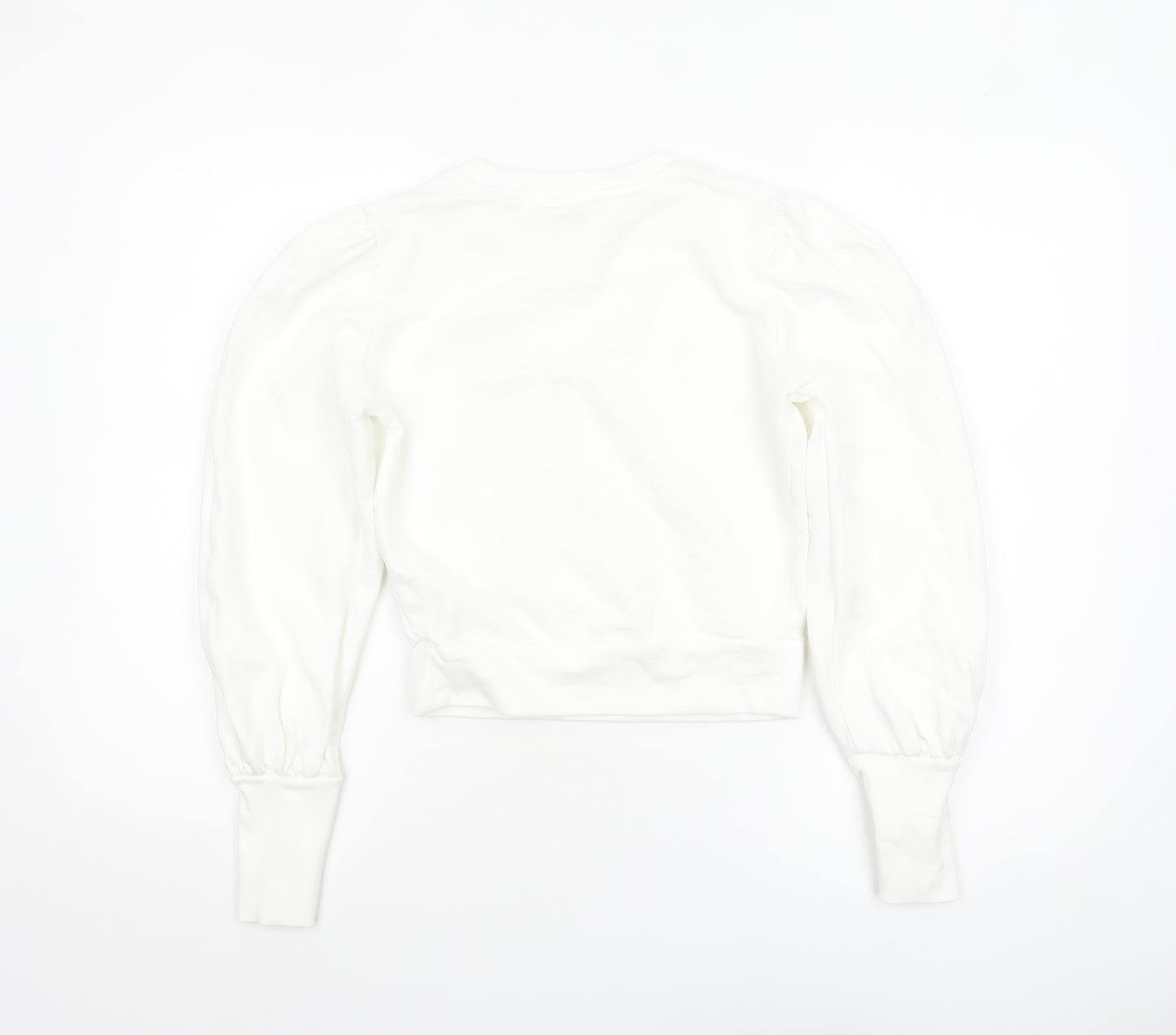 Miss Selfridge Women White Cotton Pullover Sweatshirt UK 6