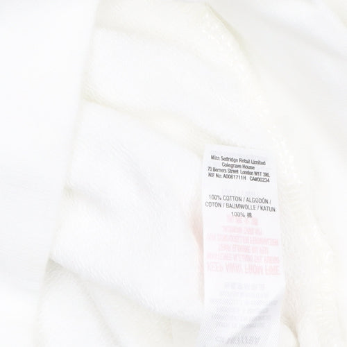 Miss Selfridge Women White Cotton Pullover Sweatshirt UK 6