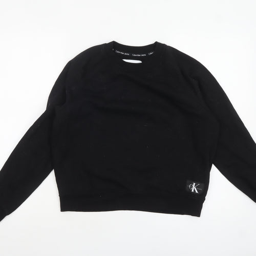 Calvin Klein Jeans Womens Black M Crew Neck Pullover Sweatshirt