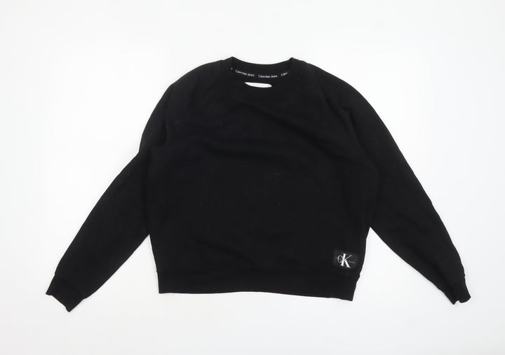 Calvin Klein Jeans Womens Black M Crew Neck Pullover Sweatshirt