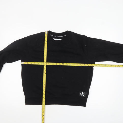 Calvin Klein Jeans Womens Black M Crew Neck Pullover Sweatshirt