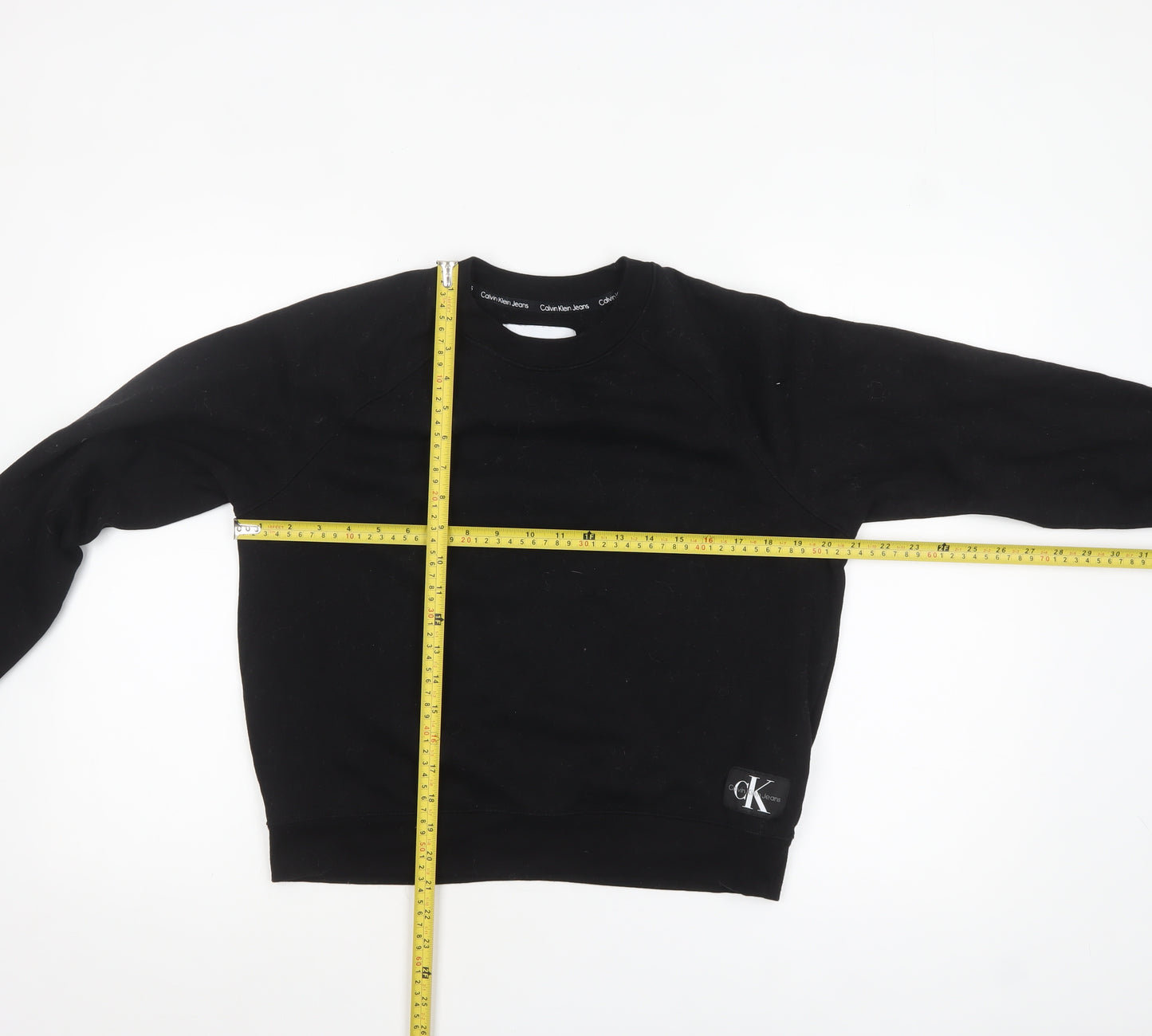 Calvin Klein Jeans Womens Black M Crew Neck Pullover Sweatshirt