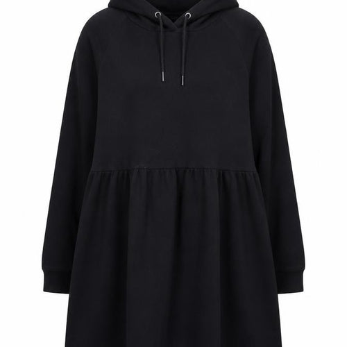 Monki Women's Black Hoodie Jumper Dress Size S Long Sleeve Casual