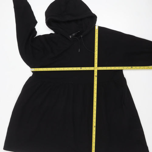 Monki Women's Black Hoodie Jumper Dress Size S Long Sleeve Casual