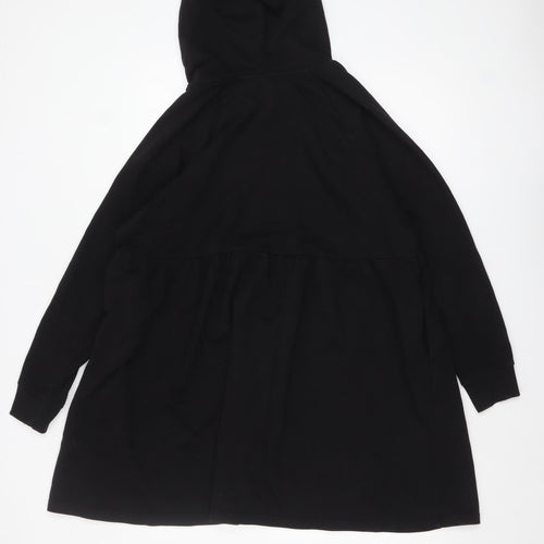 Monki Women's Black Hoodie Jumper Dress Size S Long Sleeve Casual