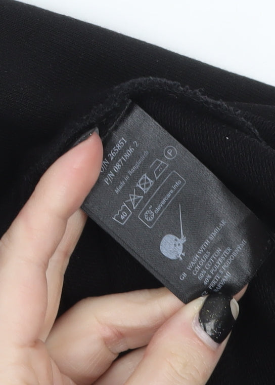 Monki Women's Black Hoodie Jumper Dress Size S Long Sleeve Casual