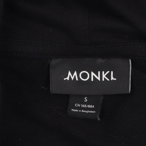 Monki Women's Black Hoodie Jumper Dress Size S Long Sleeve Casual
