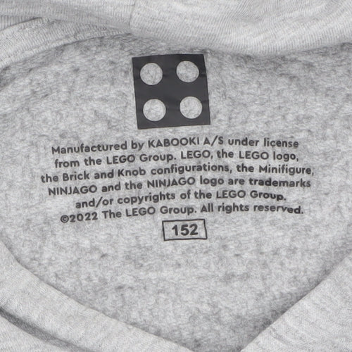 LEGO Ninjago Boys Grey Hoodie Size 152 (Age 12) Pullover Sweatshirt