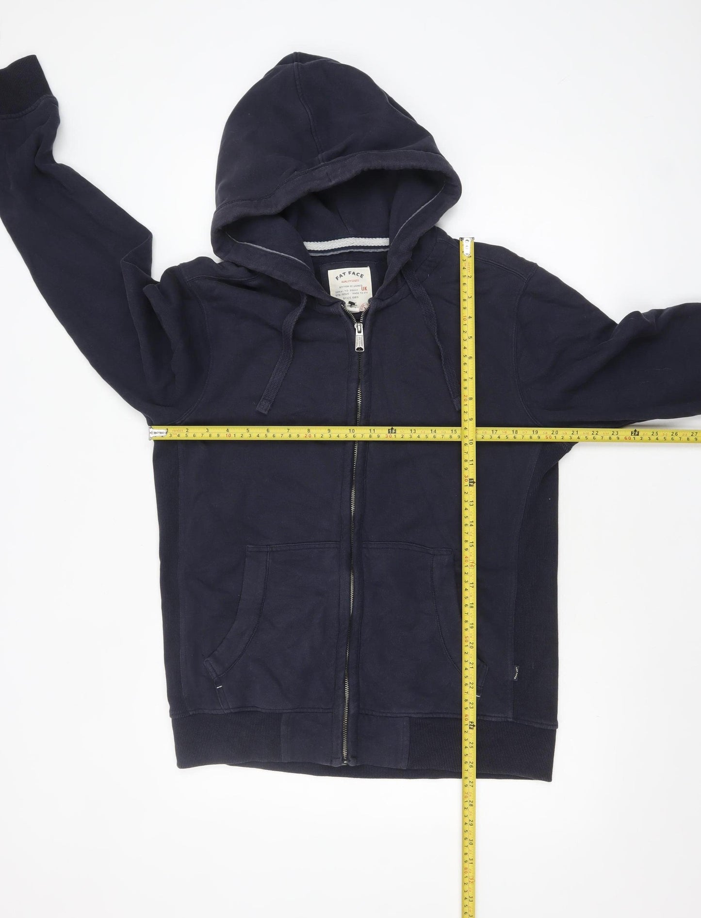 Fat Face Men's Blue Full Zip Hoodie M Regular Fit Cotton Blend