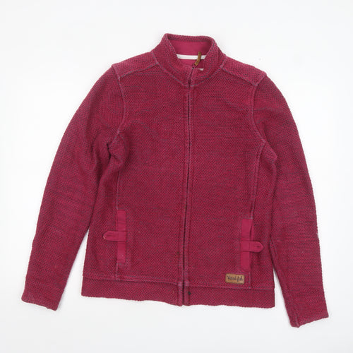 Weird Fish Women's Pink Knit Full Zip Jacket Size 12
