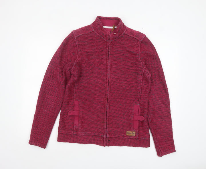Weird Fish Women's Pink Knit Full Zip Jacket Size 12