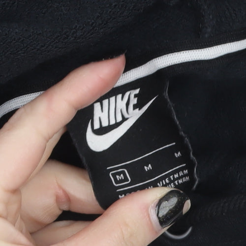 Nike Womens Black Medium Pullover Hoodie with Metallic Logo