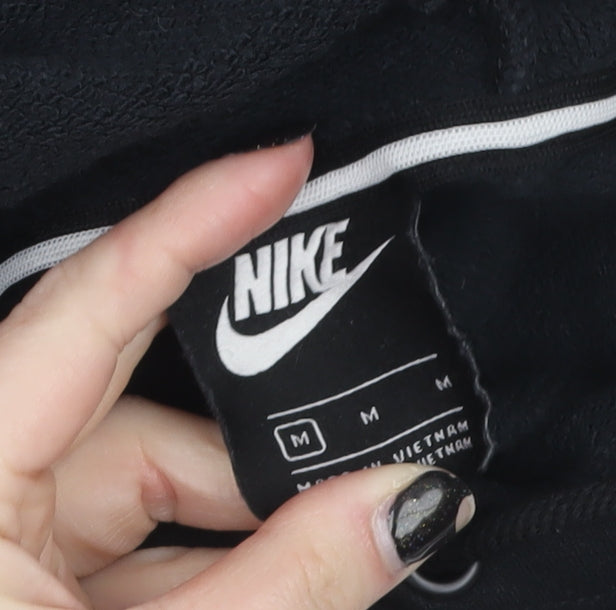 Nike Womens Black Medium Pullover Hoodie with Metallic Logo