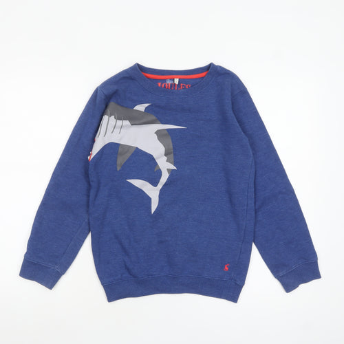 Joules Boys Blue Shark Graphic Pullover Sweatshirt 11-12 Years