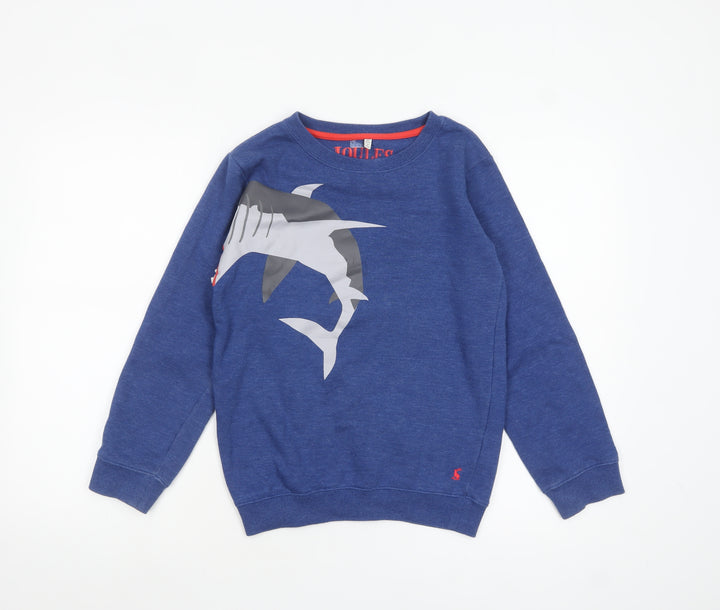 Joules Boys Blue Shark Graphic Pullover Sweatshirt 11-12 Years