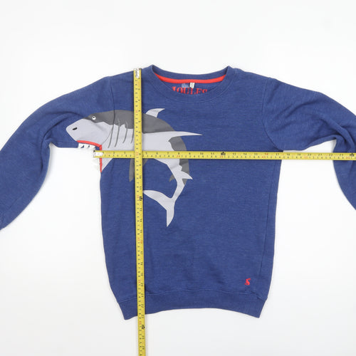 Joules Boys Blue Shark Graphic Pullover Sweatshirt 11-12 Years