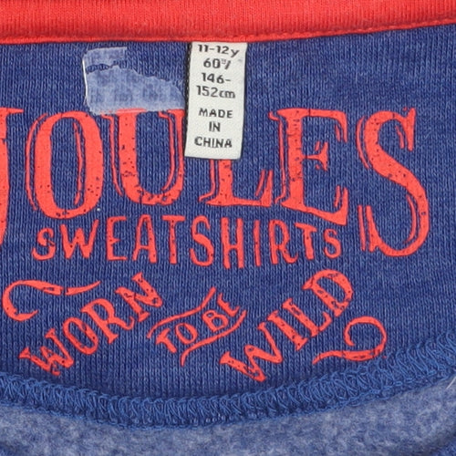 Joules Boys Blue Shark Graphic Pullover Sweatshirt 11-12 Years