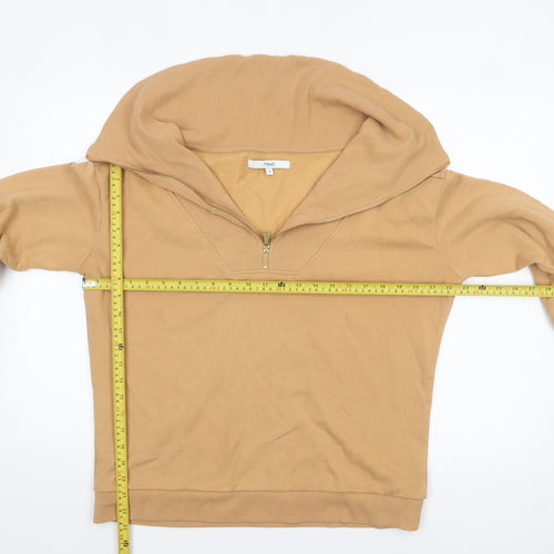 Next Women’s Beige 1/4 Zip Pullover Sweatshirt Size 12 Cotton Blend