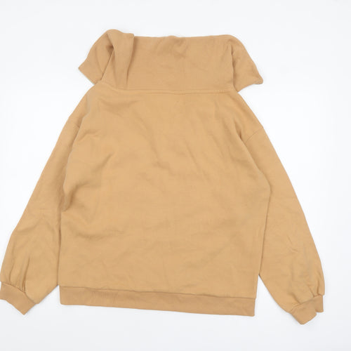 Next Women’s Beige 1/4 Zip Pullover Sweatshirt Size 12 Cotton Blend