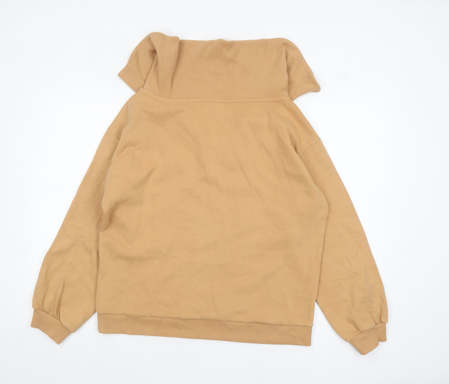 Next Women’s Beige 1/4 Zip Pullover Sweatshirt Size 12 Cotton Blend