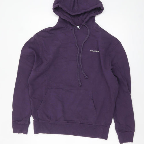 Collusion Womens Purple Pullover Hoodie XS Cotton Casual