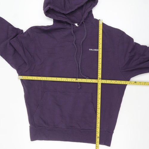 Collusion Womens Purple Pullover Hoodie XS Cotton Casual