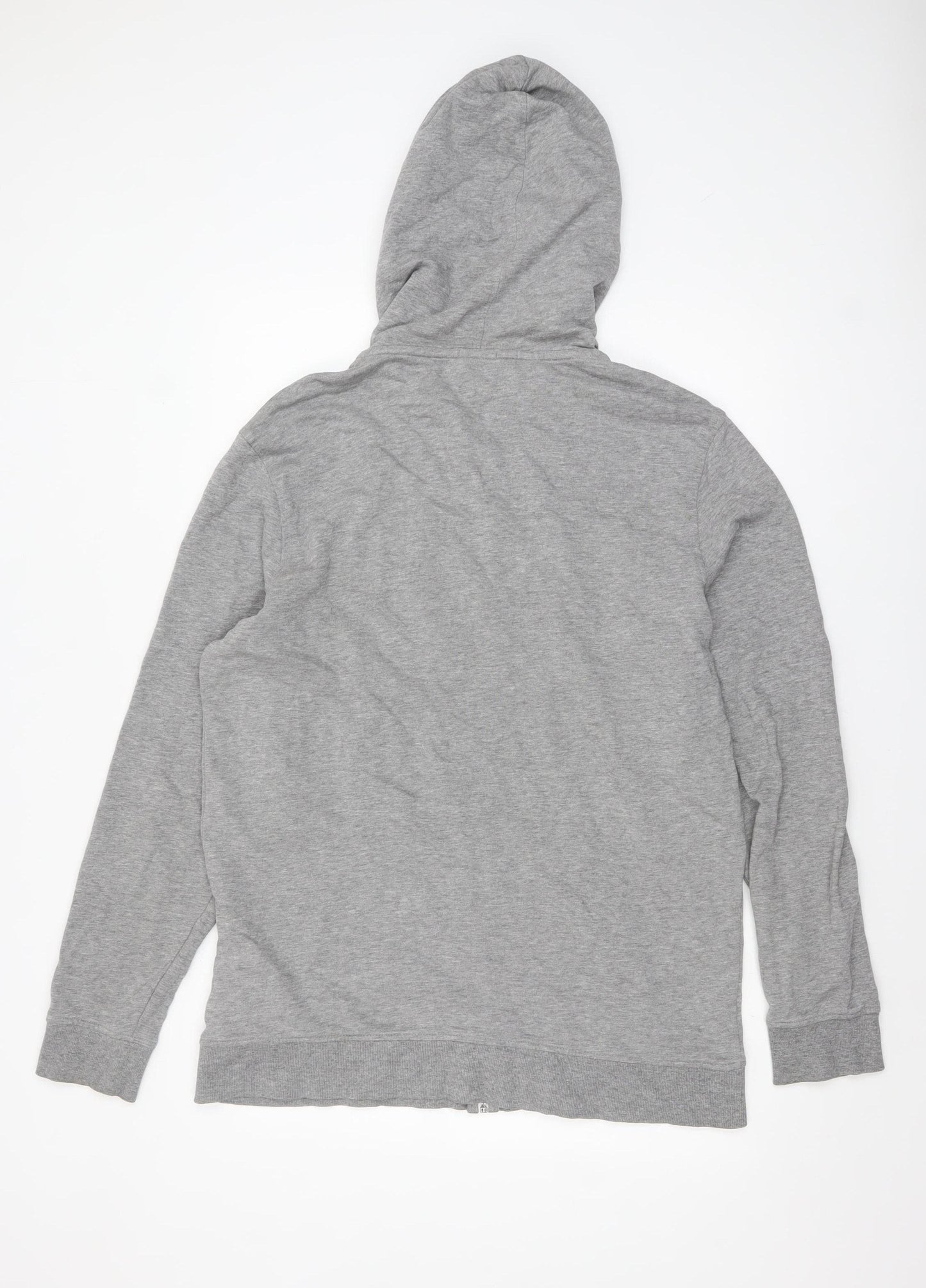 Jack & Jones Mens Grey Full Zip Hoodie XL Logo Lightweight Sweatshirt