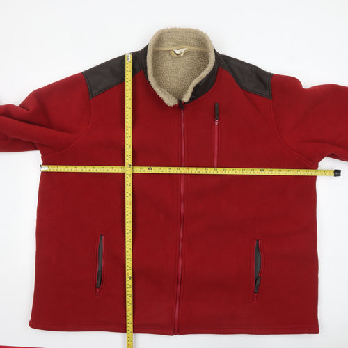 Cotton Traders Men’s Red Fleece Jacket 4XL Full Zip Sherpa Lined