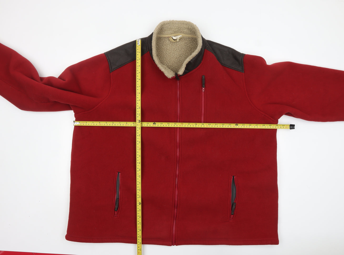 Cotton Traders Men’s Red Fleece Jacket 4XL Full Zip Sherpa Lined