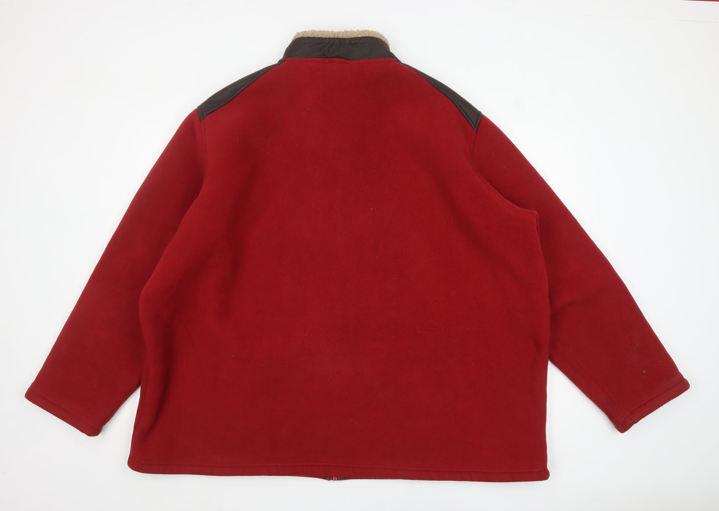 Cotton Traders Men’s Red Fleece Jacket 4XL Full Zip Sherpa Lined