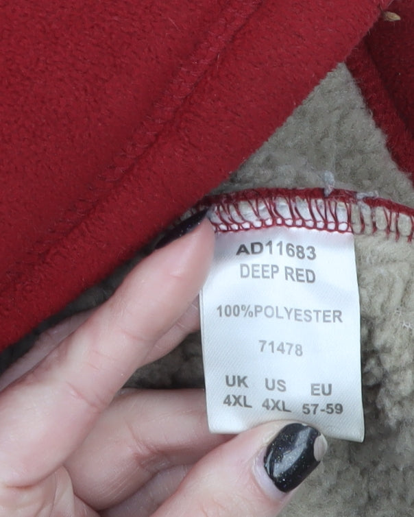 Cotton Traders Men’s Red Fleece Jacket 4XL Full Zip Sherpa Lined