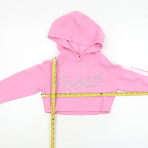 Pineapple Girls Pink Rhinestone Logo Cropped Hoodie 9-10 Years