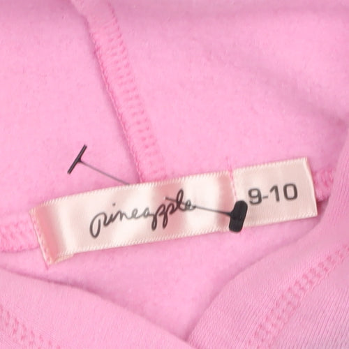 Pineapple Girls Pink Rhinestone Logo Cropped Hoodie 9-10 Years