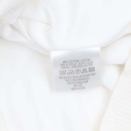 Green Lamb Women’s Ivory Argyle 1/2 Zip Jumper Size 10