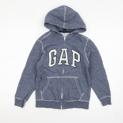 GAP Kids Boys Blue Full Zip Hoodie Size 8-9 Years 100% Cotton