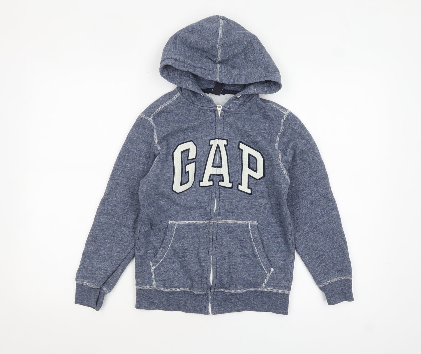 GAP Kids Boys Blue Full Zip Hoodie Size 8-9 Years 100% Cotton