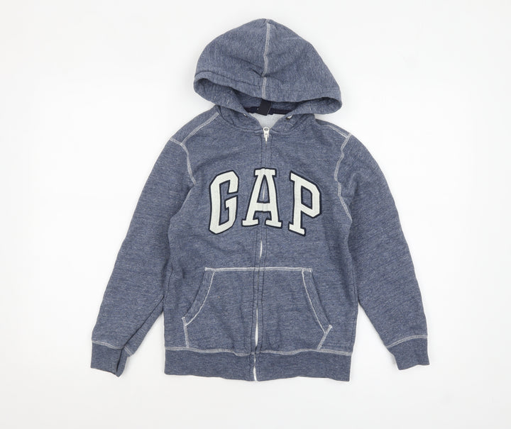 GAP Kids Boys Blue Full Zip Hoodie Size 8-9 Years 100% Cotton