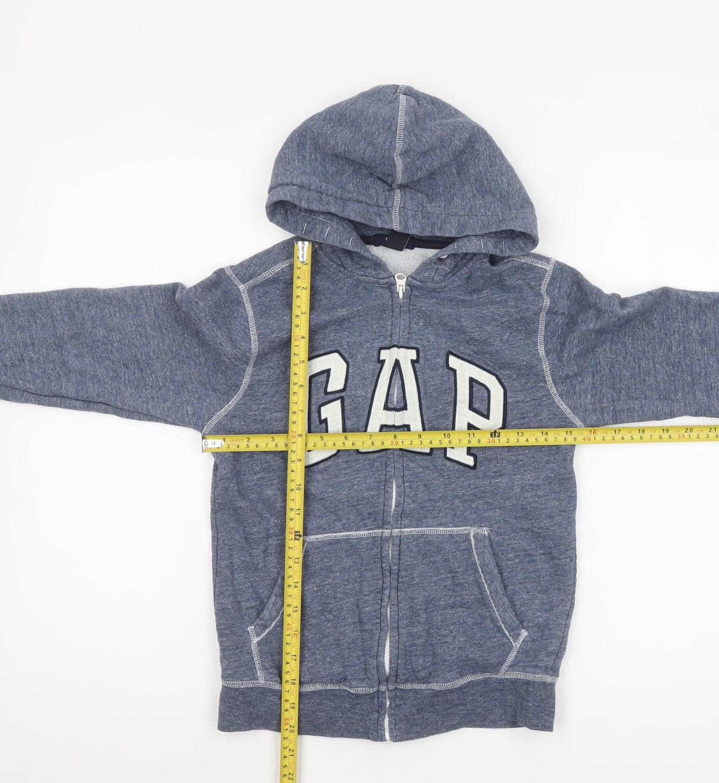 GAP Kids Boys Blue Full Zip Hoodie Size 8-9 Years 100% Cotton