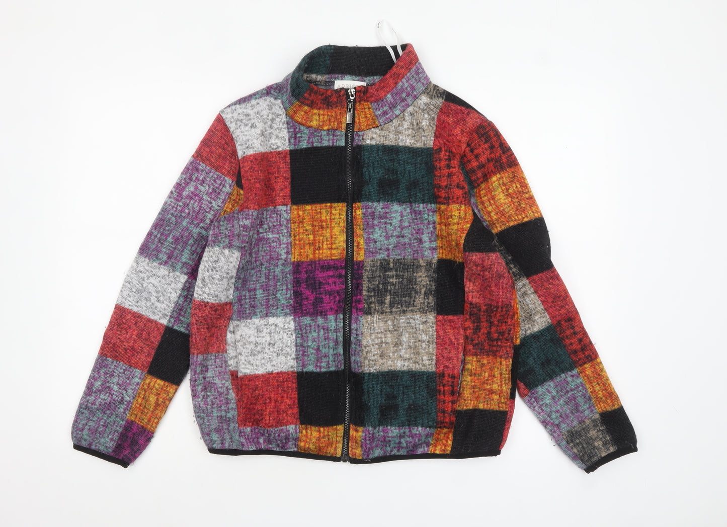 Apricot Women's Multicoloured Full Zip Knit Jumper Size 12