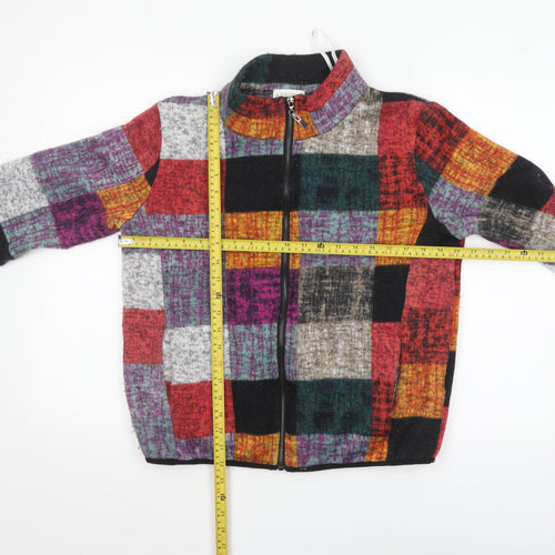 Apricot Women's Multicoloured Full Zip Knit Jumper Size 12