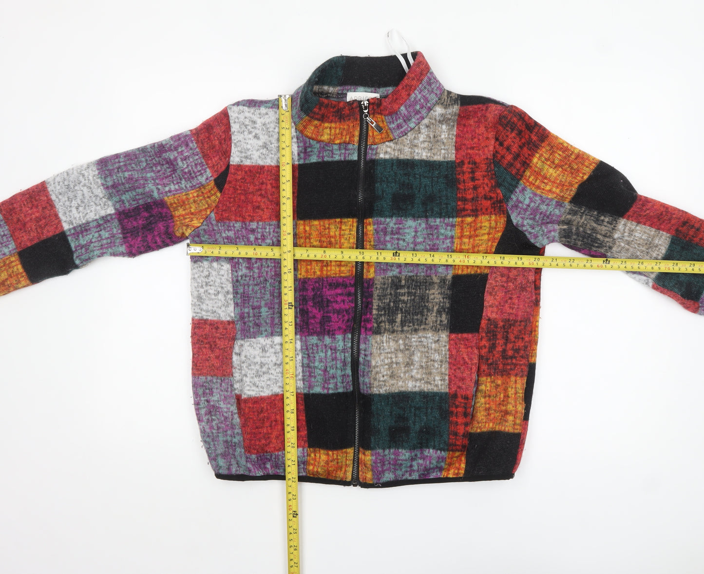 Apricot Women's Multicoloured Full Zip Knit Jumper Size 12