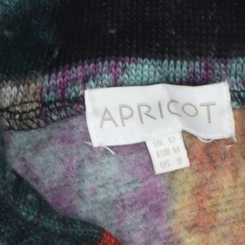 Apricot Women's Multicoloured Full Zip Knit Jumper Size 12