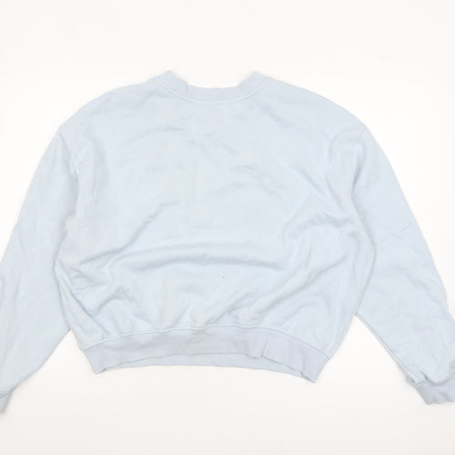 H&M Divided Women Blue Pullover Sweatshirt XL Valencia Print