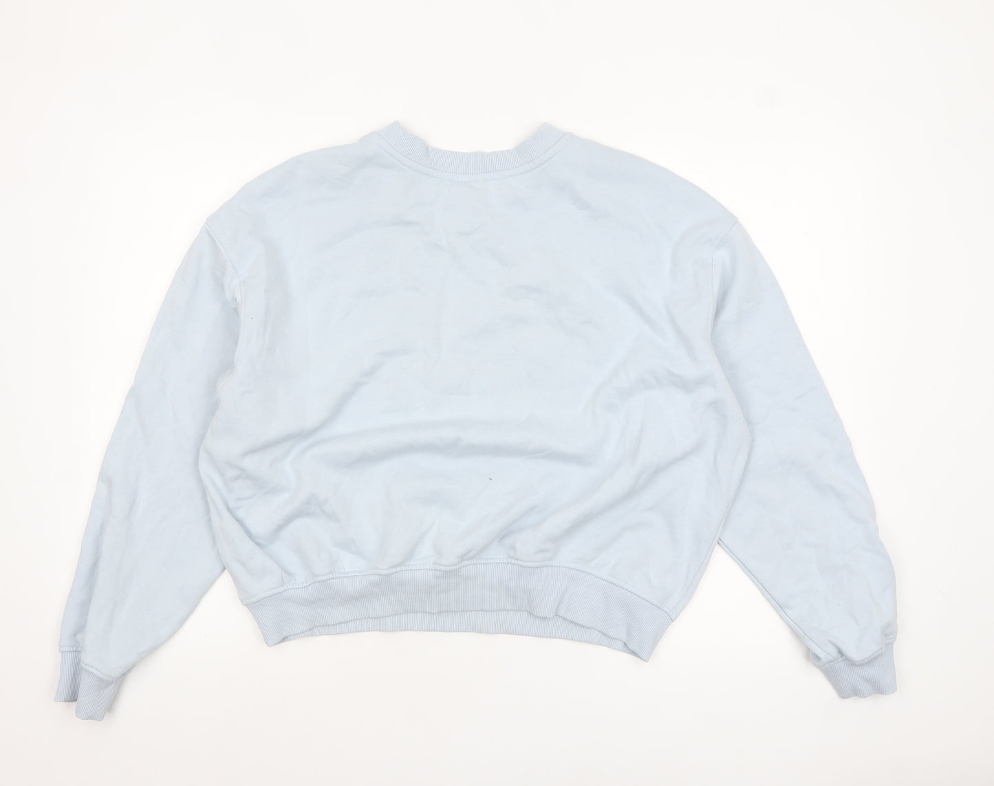 H&M Divided Women Blue Pullover Sweatshirt XL Valencia Print